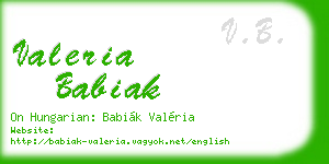 valeria babiak business card