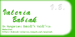 valeria babiak business card